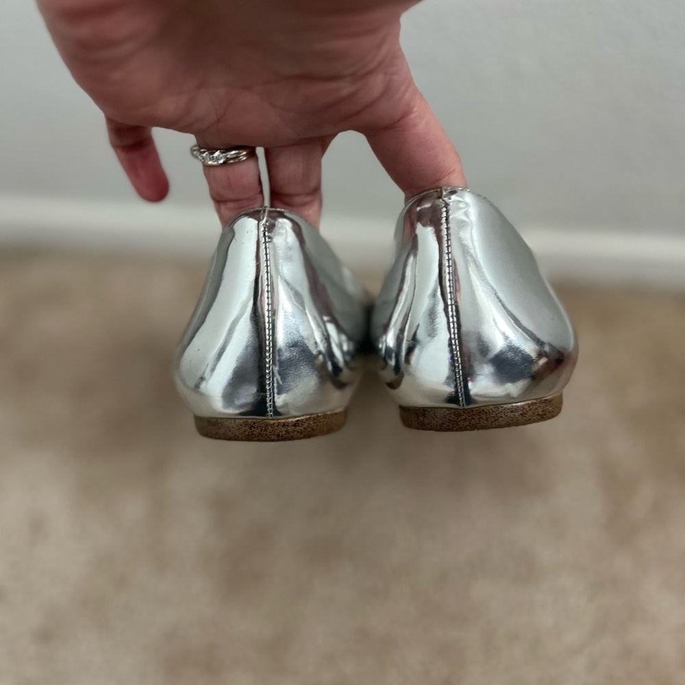 J. Crew Silver Flats, size 11 - Picture 5 of 6